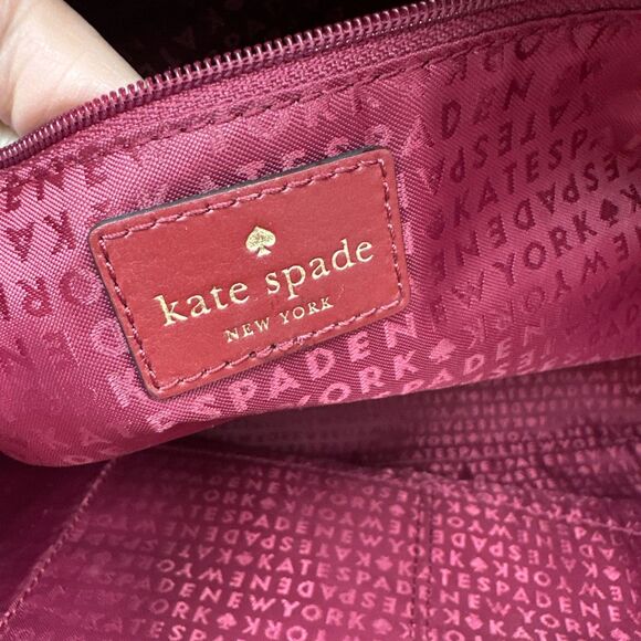 Kate Spade Margareta Penn Place XL Tote Leather Bag Train Car Red Good Condition - Picture 10 of 13